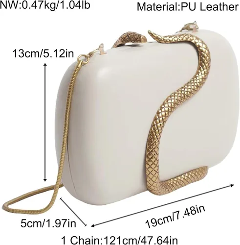 Vista 3 de Bolso de mano de piel sintética desmontable con cadena cruzada, bolso de noche, bolso de mano para mujer, formal, boda, fiesta, baile de graduación