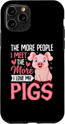 Vista 10 de iPhone 15 The More People I Meet the More I Love My Pigs Animal Lover Case