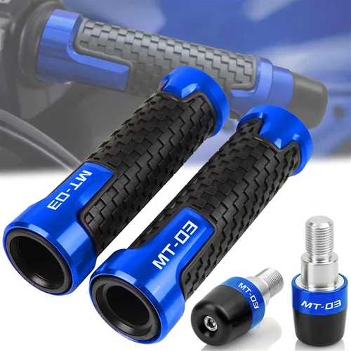 Vista 3 de Extremos de barra de mano de motocicleta con contrapeso para MT-03 MT 03 2006-2019 2018 MT03 Agarraderas Tapa de enchufe de equilibrio