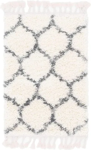 Vista 10 de Unique Loom Hygge Shag Collection - Alfombra de área enrejado (2 pies 2 pulgadas x 3 pies, rectangular, marfil / gris)