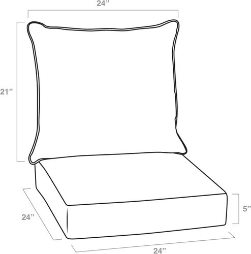 Vista 4 de Arden - Juego de cojines de asiento profundo para exteriores, espuma, 24x24, aguamarina