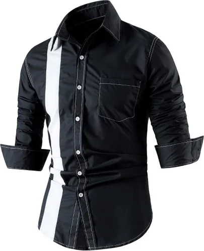 Vista 130 de jeansian - Camisas de manga larga de ajuste entallado para hombre (8397), con botones, informales y de vestir.