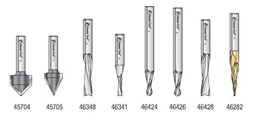 Vista 3 de Amana Tool - Colección de brocas de enrutador CNC de uso general AMS-134 de 8 piezas, vástago de 1/4