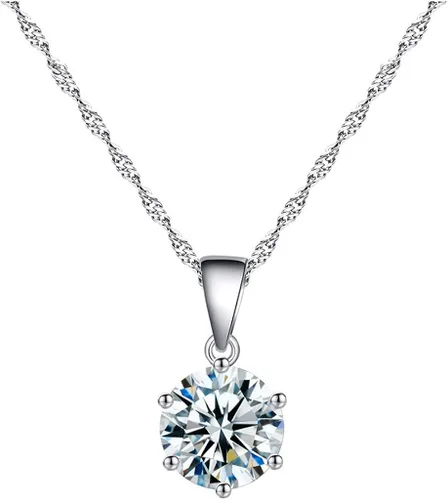Vista 7 de ZYooch - Dije con la palabra Mom grabada para mujer collar de compromiso de diamantes de imitación joyas para regalar
