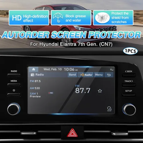 Vista 2 de Autorder Protector de pantalla para Hyundai Elantra 2021-2026, película de vidrio templado de 8 pulgadas, protector de pantalla táctil
