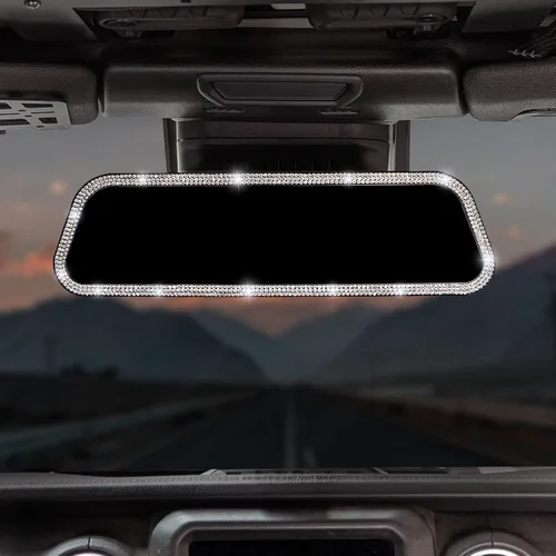 Vista 10 de JOYTUTUS Espejo retrovisor, espejo retrovisor convexo panorámico de 12 pulgadas con clip antirreflejos de gran angular, eficaz para reducir el punto