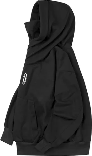 Vista 7 de Niepce Inc Streetwear - Sudadera con capucha pesada de gran tamaño con polaina para el cuello