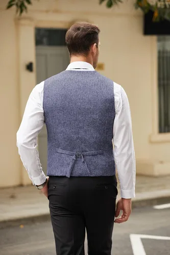 Vista 7 de COOFANDY Chalecos casuales de negocios para hombre, chaleco ligero y ajustado