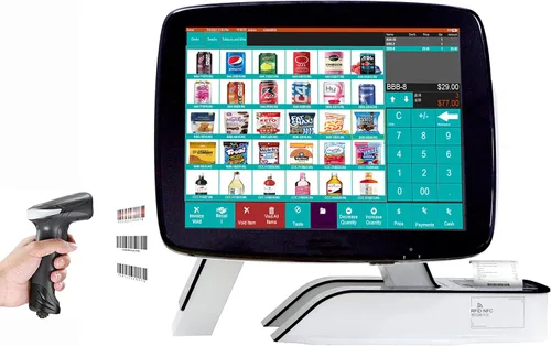 Vista 6 de (Envío desde EE.UU.) Caja registradora POS de 15'' con pantalla táctil Windows PC con impresora térmica de recibos de 2 1/4'' incorporada para Venta