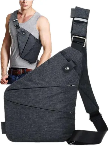 Vista 4 de Wander Plus - Bolsa de viaje antirrobo, bolsa antirrobo delgada bolsa cruzada, Gris