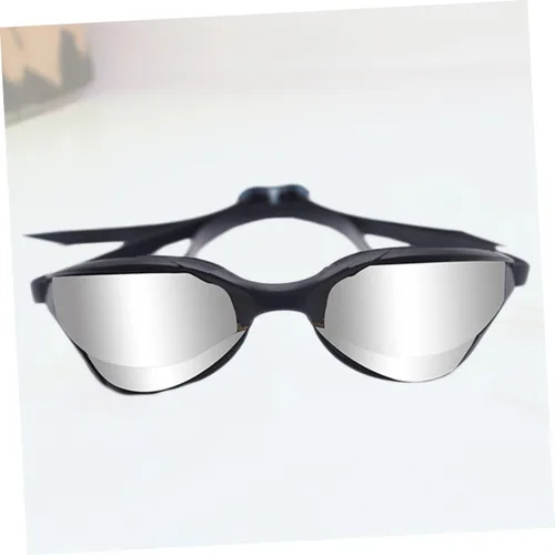 Vista 6 de BESTonZON Professional Swim Goggles Anti-fog Wide View Swimming Glasses Silver Mirror Coating Black Frame Adult Swimming Equipment for Men and Women