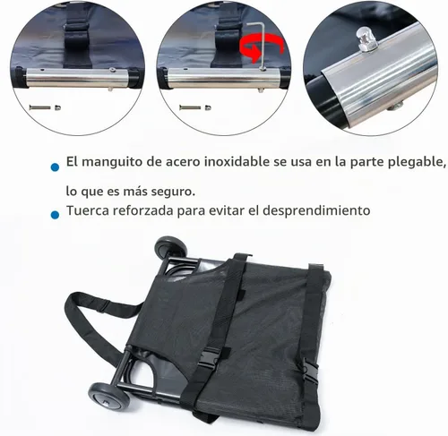 Vista 6 de Max Loading - Camilla grande para perros de 250 libras con ruedas silenciosas, carrito de transporte de mascotas de 45 x 22 pulgadas (desplegable)
