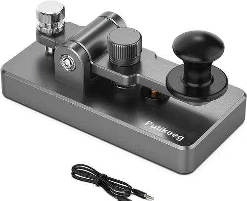 Vista 9 de Putikeeg Clásico Morse Mini Código Clave Morse Código Paleta Llave Aleación de Aluminio Mini-Key Morse CW Llave Portátil Morse Práctica Clave Negro
