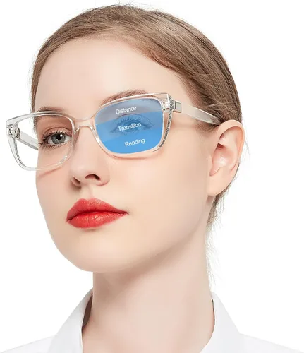 Vista 8 de OCCI CHIARI Gafas de lectura bifocales progresivas para mujer, transición, multifocales, bloqueador azul