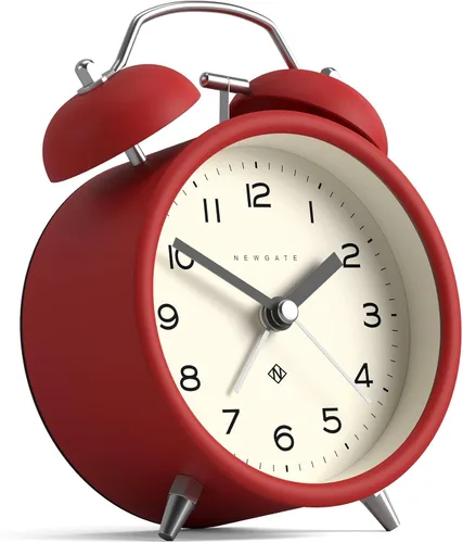 Vista 10 de NEWGATE® Charlie Bell Echo - Reloj despertador Versión moderna del reloj clásico de campana doble Amarillo Números fáciles de leer Ideal