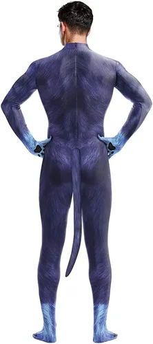 Vista 3 de Cosplay Zentai Body impreso en 3D animal para hombre, fiesta de Halloween, traje de cuerpo completo