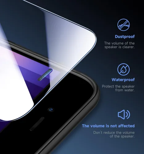 Vista 4 de MAGIC JOHN Paquete de 2 protectores de pantalla para iPhone SE 3/SE 2 (edición 2022/2020), vidrio templado para iPhone 7/8/6, eliminación automática