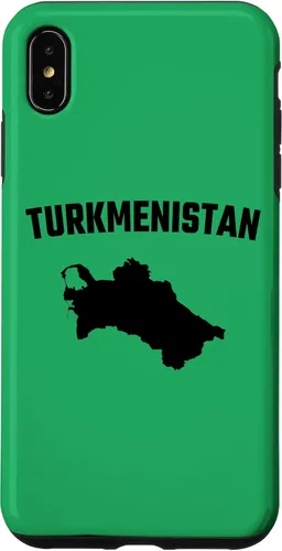 Vista 7 de iPhone 15 Isolated black silhouette of a map of Turkmenistan Case
