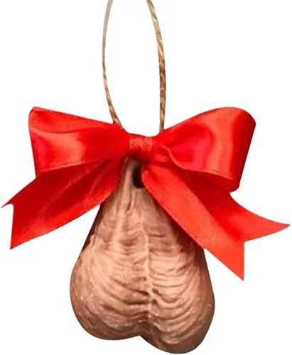 Vista 2 de Colgante de Navidad 3D, divertidos adornos de huevo para árbol, decoraciones colgantes hechas a mano para amigos y familiares (A, 1 unidad)