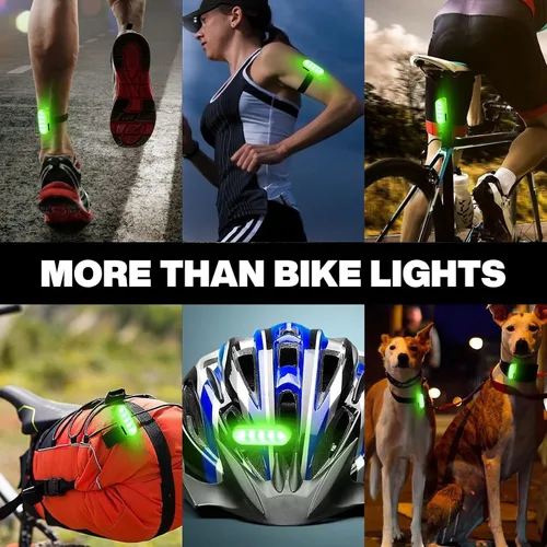 Vista 5 de Luces LED de seguridad para bicicleta, luz trasera de bicicleta rojo/verde, linterna de seguridad trasera de bicicleta, recargable por USB C, 4