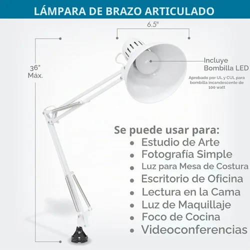 Vista 3 de Studio Designs Lámpara con brazo giratorio con foco CFL de 13 w