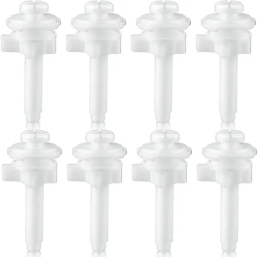 Vista 11 de Kit de repuesto de 32 piezas de tornillos para asiento de inodoro Jetec, pernos de plástico con tuercas de plástico y arandelas, kit de piezas