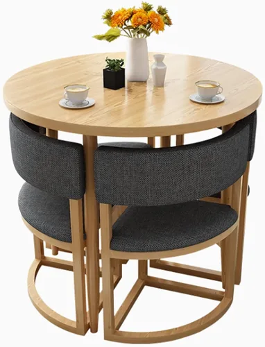 Vista 8 de YVYKFZD Round Conference Table, Small Office Reception Room Club Table, Business Conference Room Table and Chair, Simple Kitchen Dining Table Set