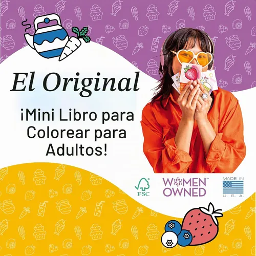 Vista 7 de A Brighter Year The Original - Mini libro para colorear para adultos, edición Tiny Eats & Treats - Tamaño de bolsillo de 3 x 3 pulgadas, 50 páginas