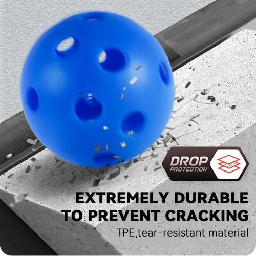 Vista 3 de Fizzazzle Indoor Pickleball Balls - 4/6 Pack 26 Holes - USAPA Standard - High Resilience & Durability Blue Balls