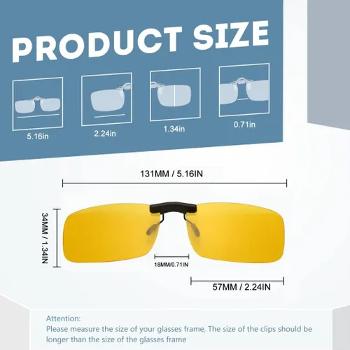 Vista 2 de Long Keeper Gafas de sol polarizadas con clip sin montura para mujeres y hombres, cuadrados, no abatibles, para pesca, conducción