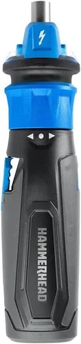 Vista 2 de HAMMERHEAD Destornillador recargable de litio de 4 V con sensor de circuito patentado y kit de 9 puntas con innovador agarre de broca