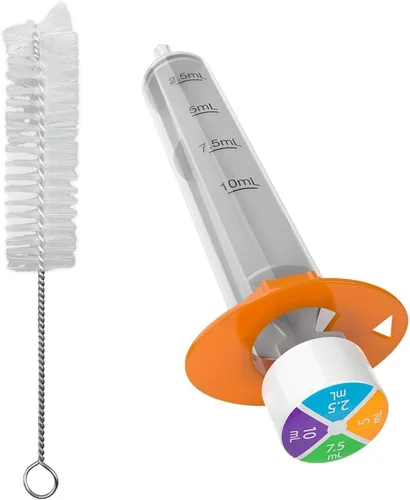 Vista 8 de EZY DOSE Jeringa oral y dispensador para niños, diseño fácil para medicina líquida, Tylenol, Motrin, fácil de administrar, dosificación precisa, 0.3