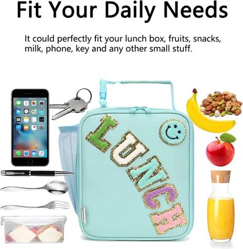 Vista 6 de GYEUKHAM Bolsa de Almuerzo Aislada para Mujeres, Niñas, Adolescentes, Bolsa de Almuerzo para Niños Grande con Aislamiento, Grande, Reutilizable