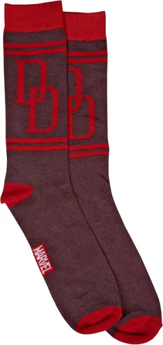 Vista 4 de HYP Socks Calcetines altos Marvel Daredevil Double D Symbol, negro, talla única, Negro