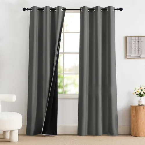 Vista 31 de NICETOWN Cortinas 100% Opacas Cortas de 36 Pulgadas de Largo para Dormitorio, Privacidad Aislamiento Térmico con Ojales Cortinas de Ventana