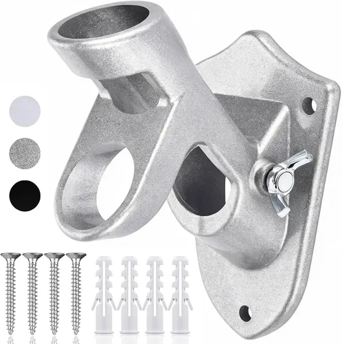 Vista 12 de HOOPLE Soporte para asta de bandera para casa exterior, soporte de aluminio resistente para bandera y soporte de montaje para asta de bandera