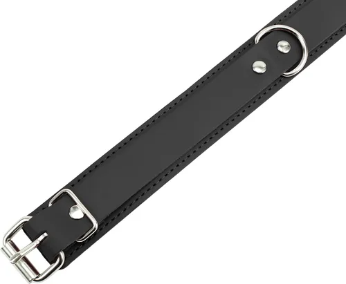 Vista 3 de VP Leather Collar de piel Latigo O-Ring Piel de cordero, Negro -, Pequeña