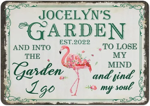Vista 30 de Letreros de metal personalizados con nombre hechos en Estados Unidos, letrero de jardín vintage personalizado, impermeable, vintage, impresión