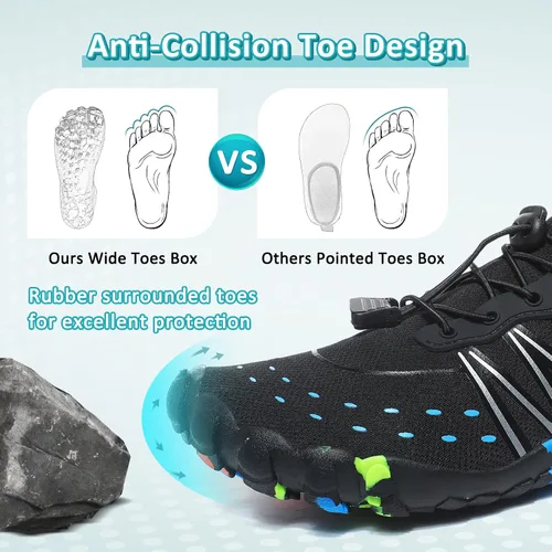 Vista 4 de ziitop Zapatos de agua para hombres y mujeres, para playa, descalzos, natación, escalada, piscina, calcetines, antideslizantes, transpirables