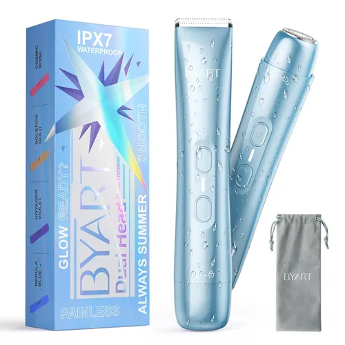 Vista 10 de Maquinillas de afeitar eléctricas para mujer, recortadora de vello corporal y facial 2 en 1, uso húmedo y seco, afeitadora inalámbrica para piernas