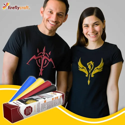 Vista 5 de Firefly Craft - Lámina de vinilo 3D de transferencia de calor, vinilo HTV grueso de 3 dimensiones, para planchar para usar con Cricut y Silhouette
