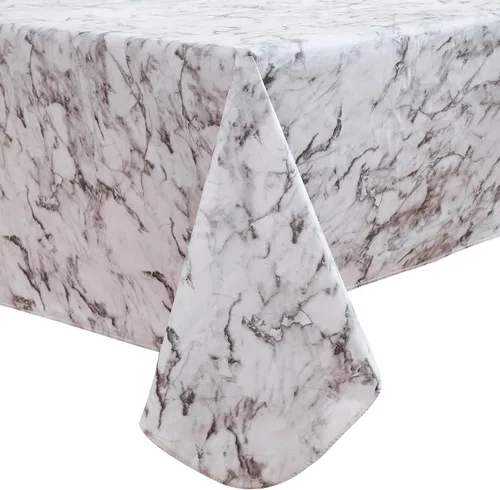 Vista 19 de Mantel de vinilo resistente con reverso de franela, mantel de plástico impermeable a prueba de aceite, resistente a las manchas, limpiable, cubierta