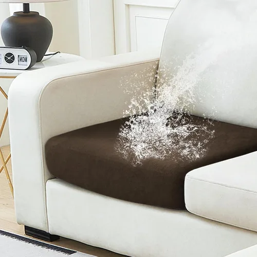Vista 56 de NAISI Fundas de cojín impermeables de tela de terciopelo grueso lavable, 1 pieza, fundas individuales para sofá modular con parte inferior elástica