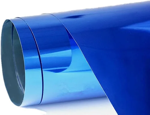 Vista 3 de Moyishi Adhesivo de vinilo azul espejo cromado de 12 x 60 pulgadas, lámina de película azul, autoadhesiva