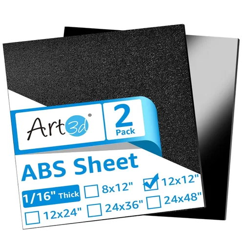 Vista 7 de Art3d - Láminas de plástico ABS de 1/16 pulgadas de grosor 8"x12", paquete de 2 - Lámina rígida ABS termoformada de dos lados