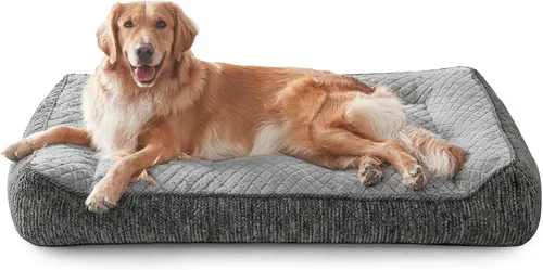 Vista 21 de JOEJOY Camas ortopédicas XL para perros de tamaño grande, extra gruesas, con apoyo y laterales, sofá cama ultrasuave para perros grandes, color Beige
