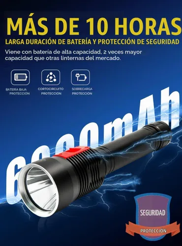 Vista 5 de PFSN - Linterna de buceo, 4000 lúmenes, luz de buceo profesional, 328.1 ft, impermeable, linterna subacuática para buceo, linterna LED recargable
