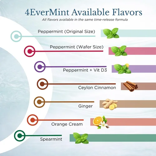Vista 6 de 4EverMints - Mentas de aliento de liberación de tiempo de 4 horas con sabor a menta (100 tabletas)