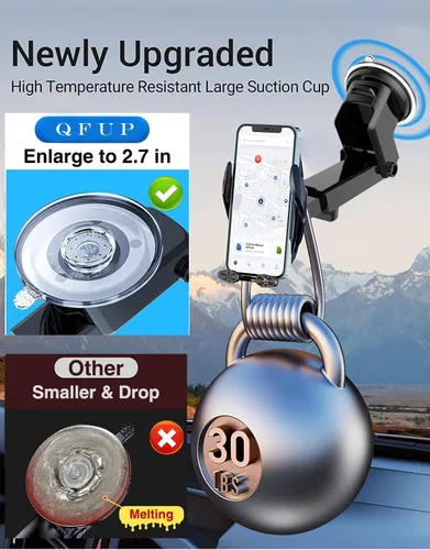 Vista 3 de Soporte inalámbrico para cargador de automóvil, carga rápida, sujeción automática de 15 W, soporte inteligente de inducción de control dual