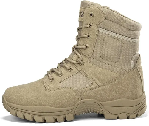 Vista 2 de Botas tácticas militares para hombre, botas de trabajo, botas de combate, botas de desierto, botas de senderismo, botas de cuero, botas ligeras